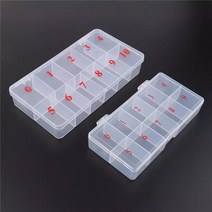 네일팁케이스 10칸 반투명 네일재료 파츠 보관함, 10칸 케이스