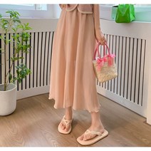 무료 [AB412]프레쉬 밴딩 플레어 롱스커트 여름 치마