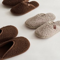 [보웰] 코지베어 부클쿠션 층간소음 슬리퍼 뽀글이 실내화 (여성용), 상세 설명 참조, 색상:베이지