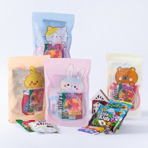 간식 7종 지퍼백 포장 개별 크리스마스 성탄절 생일 파티 단체 행사 답례품 승진턱 관광버스 결혼 답례품 수능 시험 수험생 응원, 1YNF_애니멀 지퍼백 D