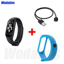 스마트 밴드 심박수 IP67 방수 안드로이드 IOS 모니터 여성용 스마트워치 온도 남성 다국어 피트니스 팔찌, [09] Black Blue