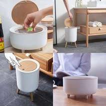 호프너 클래식 휴지통 미니 우드 인테리어 소품 원터치 휴지통, 2L, 1개