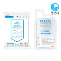 물따로 생분해 신생아물티슈 오리지날 휴대용 (12매32set), 12매, 32개