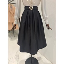모조에스핀 미디기장볼륨스커트 S233MSD002BK