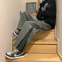 일자슬랙스팬츠 남자 옆 사이드 지퍼 일자트레이닝바지 와이드 루즈핏 스트레이트핏 캐쥬얼 긴바지 봄 여름 4917257877
