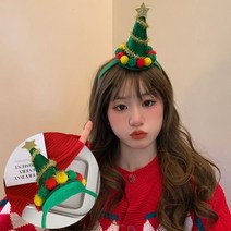 홀리지 우하니 반짝이 트리 크리스마스 머리띠 헤어밴드