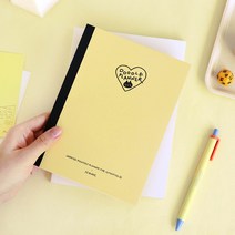 슬림스타일 일러스트 캐릭터 두들 먼슬리 플래너 만년 2023 월간 다이어리, 크림옐로우