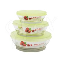 더웰 웨이브팩 유리 용기 미니 중 대 반찬 통 음식 글라스 밀폐 김치 보관, ( p738 대 510ml )