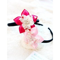 크리스탈 파스텔 큐빅 배씨 머리띠 / 추석 설날 명절 한복머리띠 예쁜악세사리 아기자기샵