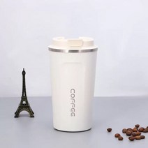 차량용커피포트 카포트 캠핑스테인레스 스틸 커피 머그잔 물병 자동차 휴대용 플립 진공 야외 여행 냄비 텀, 06 WHITE 510ML