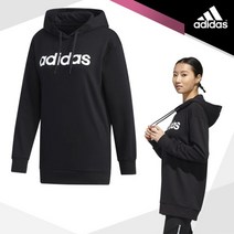 아디다스 여성 E 리니어 오버사이즈 OTH 후디 긴팔 검정 GD2907
