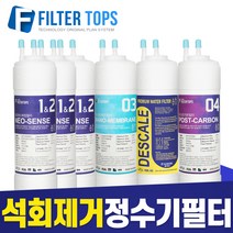 필터탑스 고품질 프리미엄 GOLD 석회제거 정수기필터, 선택02_8인치 한방향 1년관리세트(3+1+1+1=6개)