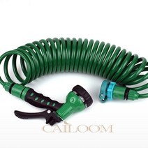 실리콘커넥터 7가지분사방식 수압강한 자바라 세차 코일 스프링 정원 수도호스 호수 HOSE 물분사기 10M, 기본