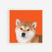 모두의팩토리 일러스트 강아지 나무액자 20종 반려견 우드 벽걸이액자 액자, AI04.시바견