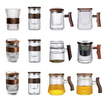 우드 머그컵 찻잔 호두나무 손잡이 머그잔 홈카페 12종류, 원목 머그컵01_(350ml), 1개