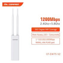 LTE라우터 와이파이모뎀 와이파이 USB 유심 무선 CFEW71 고출력 야외 AP 라우터 이더넷 액세스 포인트 브리지 안테나 커버 기지국 300 1200M, 12.AU Plug Adapter - CFEW75V2, 1개