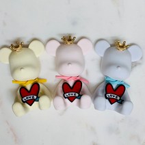 하트 빅베어브릭석고방향제 돌웨딩답례품 단체퇴사개업선물 석고방향제/오퓨저, 차량용_블루(클린코튼)