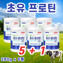 초유단백질 초유 프로틴 프로테인 동물성 식물성 단백질 우유맛 고칼슘 보충제 분리유 농축유청 단백 폴리덱스트로스 면역글로불린 lgG 280g, 6통