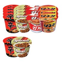 농심 큰컵 4종 (신라면 5입 + 짜파게티 5입 + 김치큰사발 3입 + 얼큰너구리 3입), 1세트