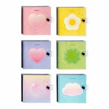 투명 똑딱이 다이어리 그리드 무지 사철 제본 플래너, 그리드노트 / 옐로우