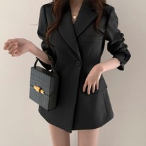 마켓A 멀린 에비직 원버튼 롱 자켓