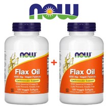 Now Foods 아마씨유 Flax Oil ALA 1000mg 120정 2팩, 2개