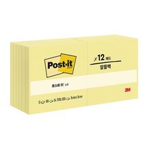 3m 포스트잇 노트 NEW 654 노랑 76 x 76mm, 1200매, 혼합색상