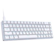 DIERYA x TMKB T68SE 유선 60% 기계식 게임 키보드 Windows 노트북 PC Mac용 독립형 화살표/제어 키가 있는 RGB 백라이트 초콤팩트 68 키 사무용 클리, Clicky Blue Switch, white, 텐키리스