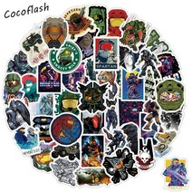 스키 스노우보드 헬멧 용품 ski helmet 1050 개대 헤일로 클래식 슈팅 만화 스티커 오토바이 스노우 보드 수하물 스크랩북 장난감 노트북 선물, 10pcs 무작위 버전