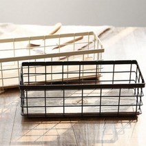 네츄럴 철제 바스켓 블랙, 1개