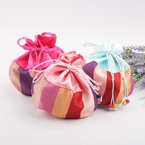 에스큐에스샵 세배 복주머니 - 색동공단 용돈주머니 설날 추석 세뱃돈가방 세뱃돈 전통지갑 한복소품