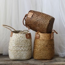 라탄장바구니 과일담는그릇 귤바구니 라틴바구니, 백색_대형 입구20 바닥 22 높이 23