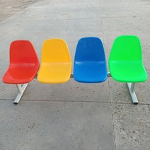 버스 야구장 의자 대기실 카페 테라스 대기의자 벤치, 4인 칼라 (레드)