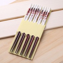 5쌍 신제품 중국 골동품 복고풍 대나무 핑크 꽃 젓가락 꽃무늬, 한개옵션0