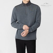 스타일에스 남자 배색 터틀넥 반목 기모 반집업 긴팔 티셔츠