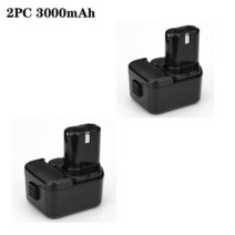 12V 배터리 히타치용 3000 2000MAh EB1214S EB1220BL EB1212S WR12DMR DS180F3 322629 DS12DVF DH15DV UB120 DS12D, 2pc 3000mAh