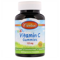 칼슨 랩스 키즈 비타민 C 오렌지 125Mg Carlson Labs Kids Vitamin Orange 1 Ci Ep 60구미, One Color, One Size