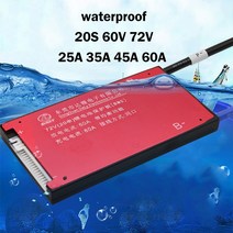 BMS보드20S 30A 40A 50A 60A 60V 72V 리튬 배터리 보호 보드 BMS 밸런스 64V 철 인산염 18650 이온 LiFePO4, Li 72V 30A Common