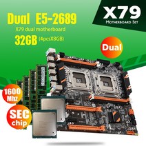 ATERMITER X79 듀얼 CPU 마더 보드 세트 2 × 제온 E5 2650 V2 2650V2 4 8GB = 32GB 1600MHZ PC3 12800 DDR3 ECC REG, 러시아, 한개옵션0