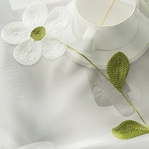 암막커튼 작은창 커튼 가림막 커튼 커튼봉 창문 커튼 꽃 자수 녹색 잎 쉬어 어린이 방 우아한 기성품 얇은 명주 그물 거실 wp152z