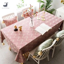 웨딩 장식 테이블 러너 식탁보 트랙 방수 리빙 주방 인테리어 소품 세트 빈티지 포인트, [방수] 핑크 폴링 식탁보, 60*60cm
