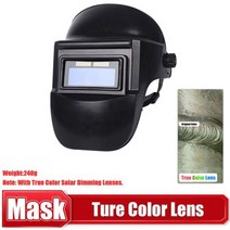 용접 마스크 헬멧 Oauee 용접기 카멜레온 대형보기 트루 컬러 솔라 파워 아크 그라인드 컷 용 자동 어두워지는, True Color Lens 2, True 색상 Lens