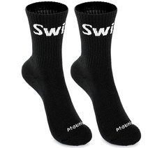 스위스마운틴 여성용 메리노테크 등산양말 2P, 블랙