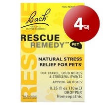 리암마켓 Bach 바흐 강아지 고양이용 천연 스트레스 완화제 오리지널 꽃 요법 스포이드 무알코올 10ml 1팩, 4팩