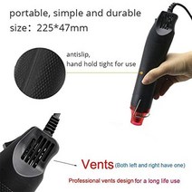 히팅건 220V/110V 휴대용 미니 전기 300W 온도 총 핸드 헬드 핫 에어 건 DIY 전동 공구 히트 시트 수축, [02] 220V EU Plug, [02] Black