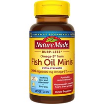 컨슈머랩 테스트 통과 네이쳐메이드 피쉬 오일 오메가3 1400mg 60캡슐, 1개, 60정