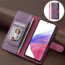 수나르 갤럭시A30 A30s A305 A307 레트로 가죽 스트랩 지퍼 지갑 다이어리 핸드폰 케이스, 선택완료, 갤럭시A30s(A307)/spc365 브라운블루