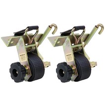 2팩 랙 스트랩 사다리 타이 다운 직각 장착 브래킷 RSL1 로우 프로파일 아연 옐로우 마감 볼트 하드웨어 포함 (로우 프로파일)Rack Strap, low profile