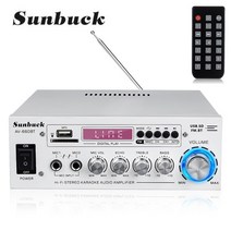 스피커앰프 2000W AV 전력 증폭기 2.0 채널 오디오 홈 시어터 DC 12V 110V/220V 지원 EQ FM SD USB 2 Mic 5.0 bluetooth, [02] White, [02] 110V