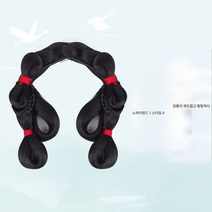 고풍한복 게으름뱅이 일체형 머리띠 헤어백 고풍가발 당풍쌍마홍실상투 스타일링, 색깔2, 하나